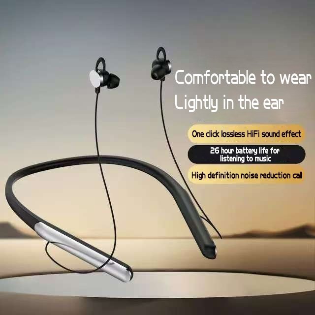 Kugou Neckband Bluetooth Headphones, High-End Cross-Border Loda Neckband Sports Noise-Canceling Earphones, Ultra-Long Battery Life, True Stereo Sound