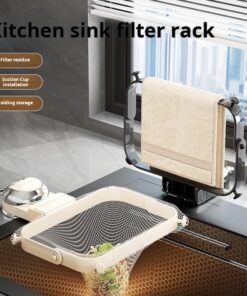 Suction Cup Sink Filter Net Kitchen Disposable Food Waste Washing Basin Filter Rack Storage Net Leftover Food Drain Rack (PACK OF 3; includes 100 disposable nets)