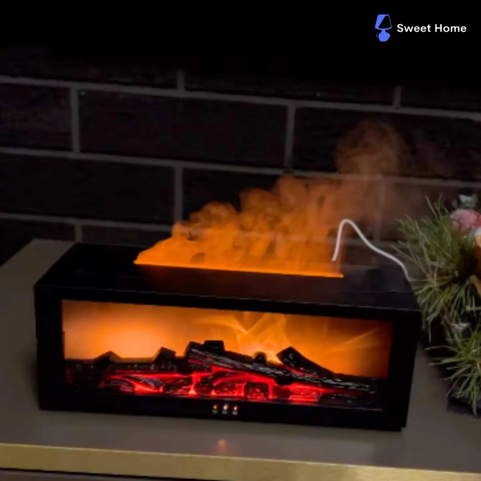 Flame Aroma Humidifier | Essential Oil Diffuser with RGB Lights and Remote | Ultrasonic Mist & Aromatherapy